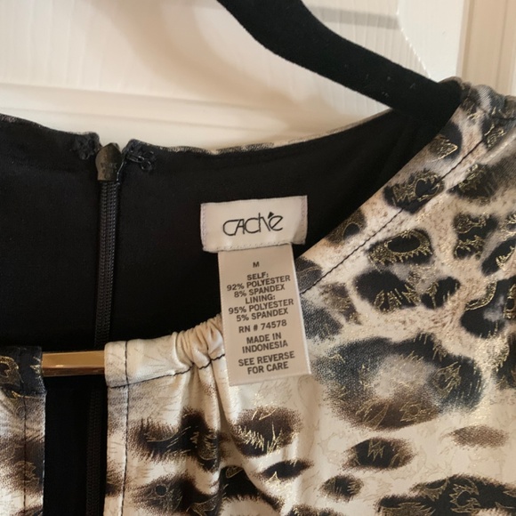 Cache Animal Print Dress with Gold Hardware - Medium - Picture 2 of 7